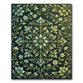 Elegant Green Botanical Floral Medallion Rug