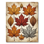 Autumnal Maple Leaf Harvest Collage Rug