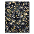 Dark Gray Magnolia Floral Branches Rug