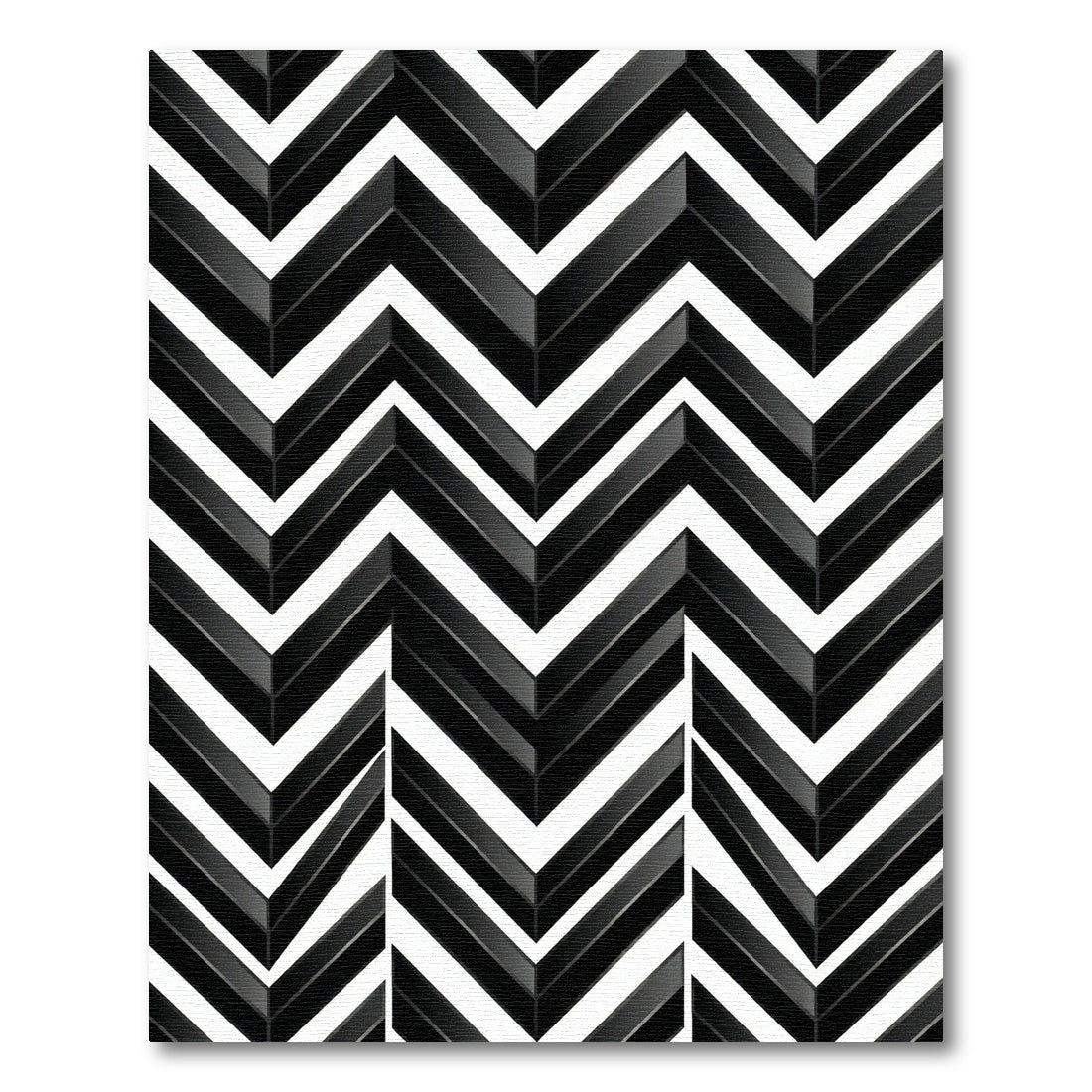 Monochromatic Chevron Angled Layers Rug