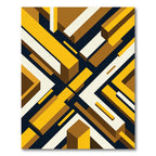 Geometric Golden Ochre Abstract Isometric Rug