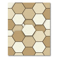 Modern Neutral Earth Tone Hexagon Rug