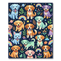 Colorful Puppy Cosmos Space Rainbow Illustration Rug