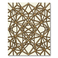 Golden Interlocking Geometric Net Rug