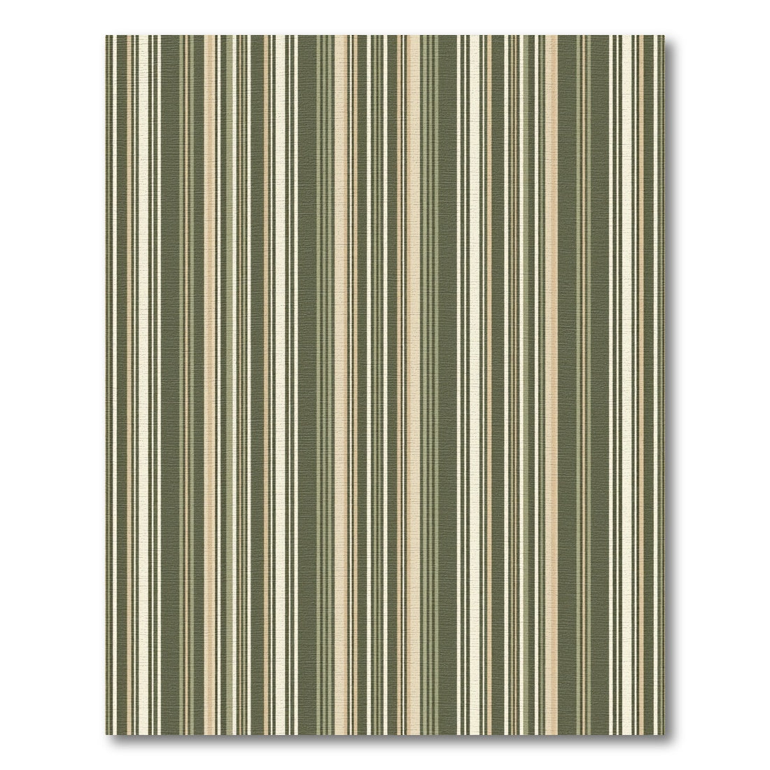Olive Green Earth Tone Vertical Stripes Rug