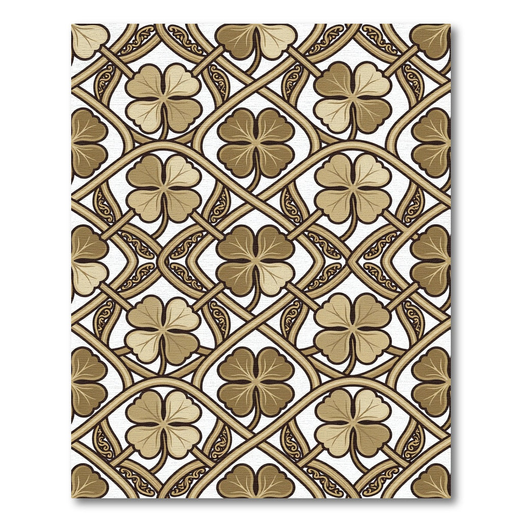 Rich Brown Clover Trellis Arabesque Rug