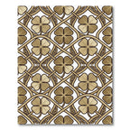 Rich Brown Clover Trellis Arabesque Rug