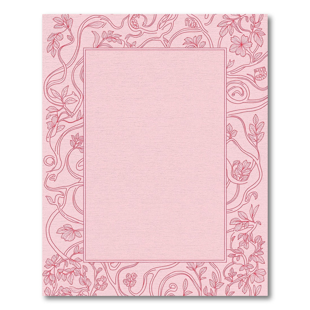 Blossom Vine Border Rose Pink Rug
