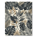 Monochromatic Tropical Foliage Leaf Botanical Rug