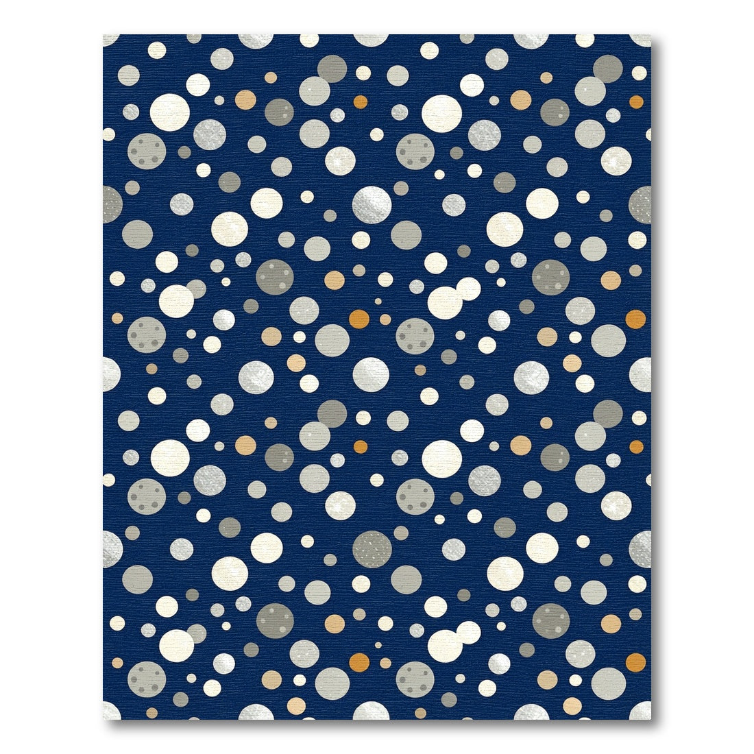 Celestial Navy Blue Metallic Polka Dot Rug