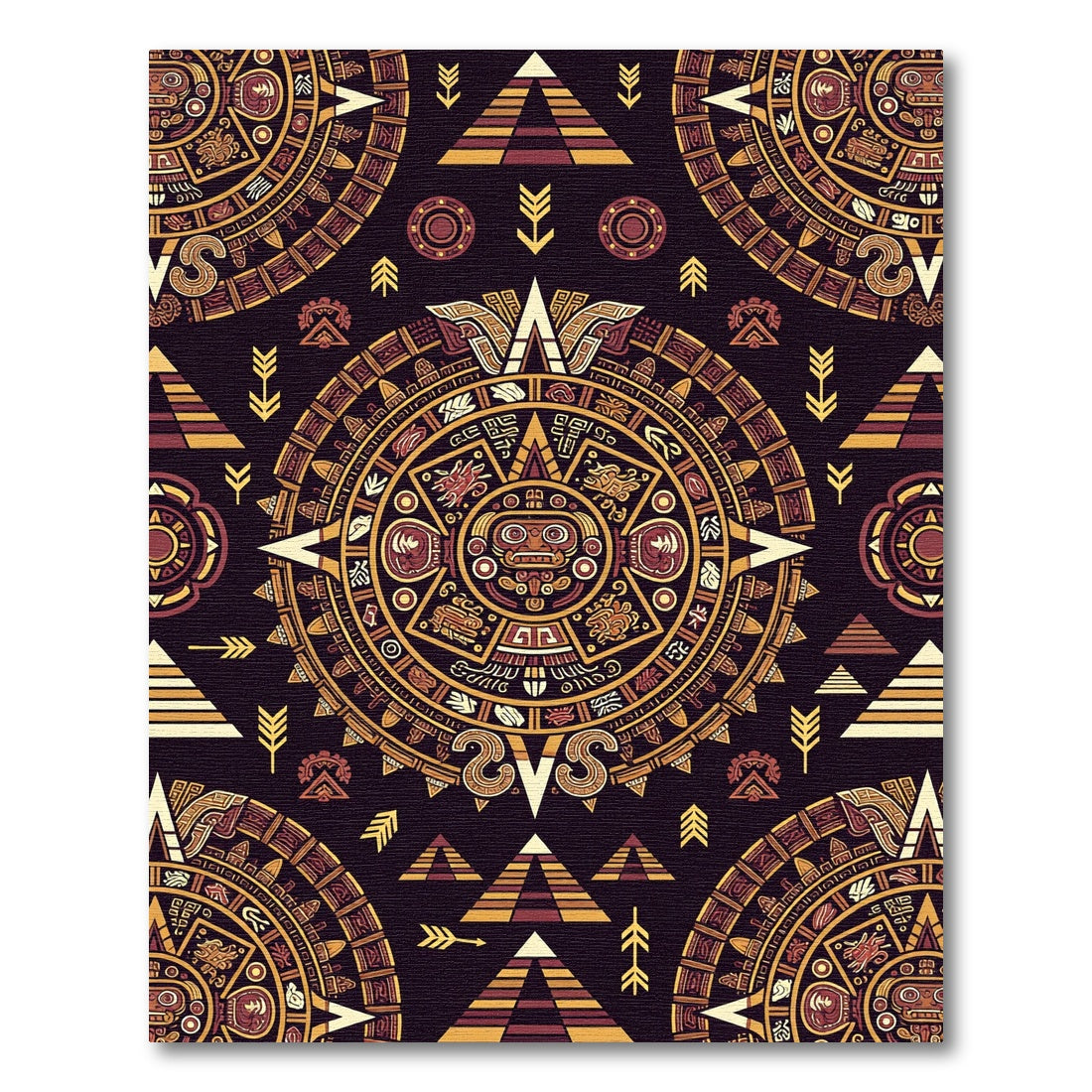 Aztec Gold Sun Sacred Geometry Rug