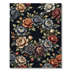 Ornate Floral Tapestry Rose Garland Rug