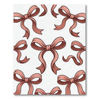 Elegant Dusty Rose Bow Ribbon Illustration Rug