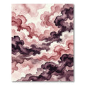 Crimson Plum Swirl Watercolor Waves Rug