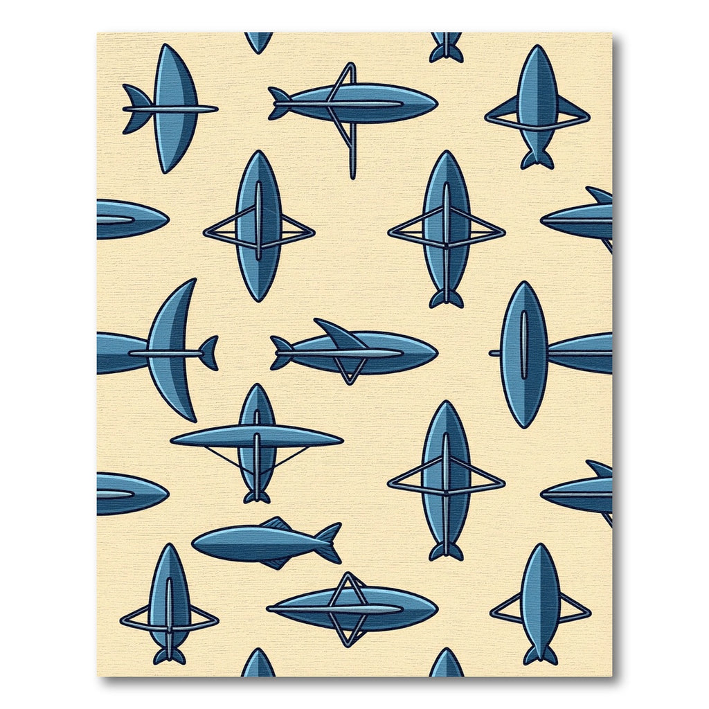 Modern Geometric Navy Aerospace Abstract Rug