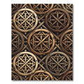 Rustic Bronze Interlocking Wooden Wheel Rug