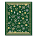 Green Gold Star Snowflake Collage Rug