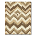 Earthy Chevron Geometric Textured Rug