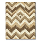 Earthy Chevron Geometric Textured Rug