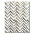 Minimalist White Chevron 3D Geometric Rug