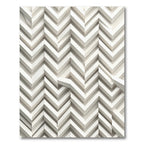 Minimalist White Chevron 3D Geometric Rug