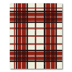 Crimson Tartan Geometric Plaid Rug