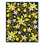 Lush Lemon Blossom Trellis Yellow Rug