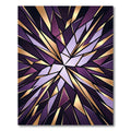 Geometric Gold and Deep Amethyst Shards Rug