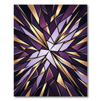 Geometric Gold and Deep Amethyst Shards Rug