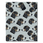 Charming Beagle Portrait Tiled Blue Background Rug