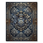 Royal Navy Ornate Scrollwork Crest Rug