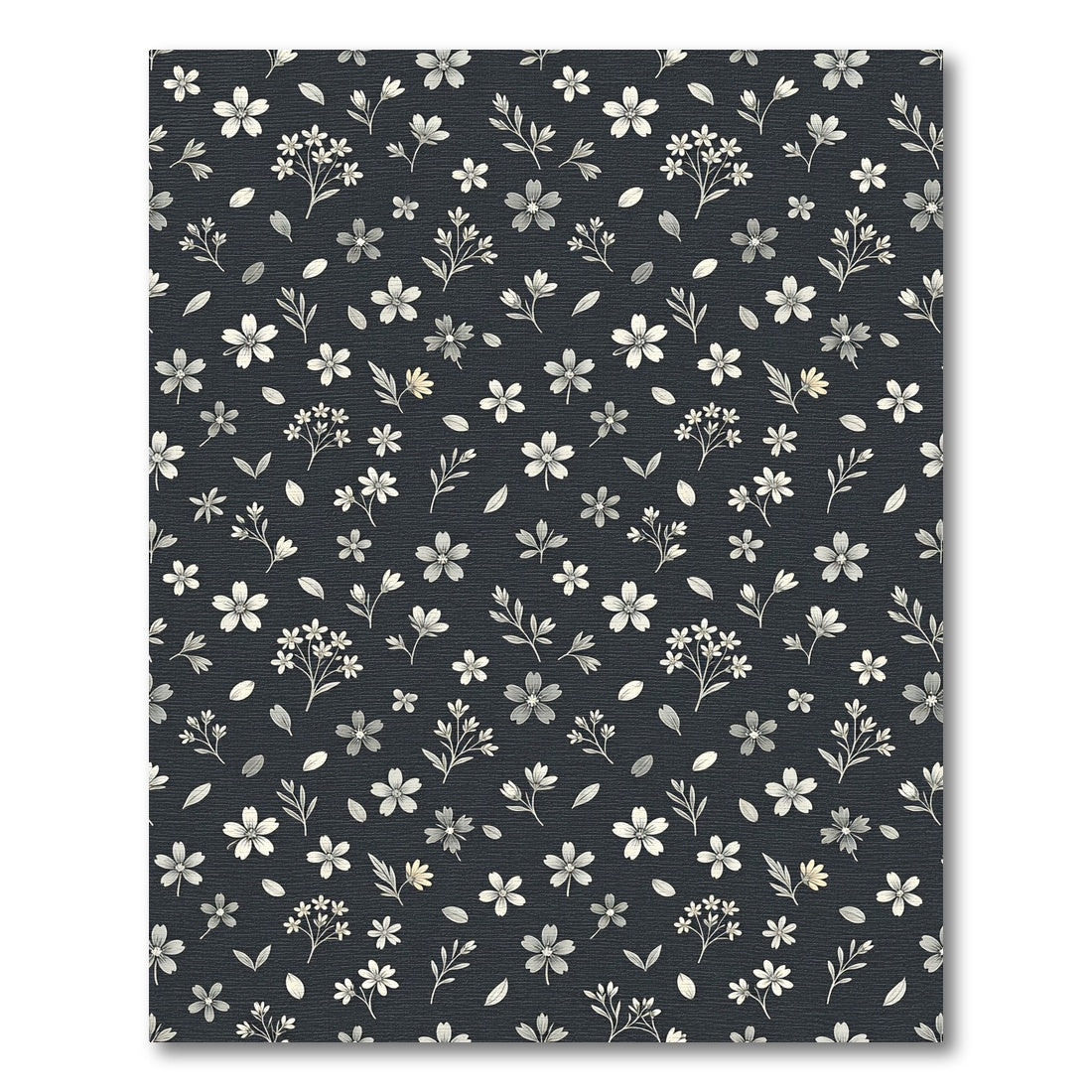 Whimsical Ivory Floral Scattered Composition Rug