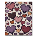 Distressed Multi-Color Heart Collage Rug