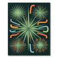 Mid-Century Retro Burst Sun Ray Art Rug