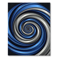 Modern Blue and Silver Swirl Spiral Rug