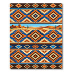 Southwestern Desert Sunset Geometric Diamond Rug
