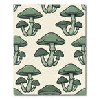 Sage Green Woodland Mushroom Forest Rug