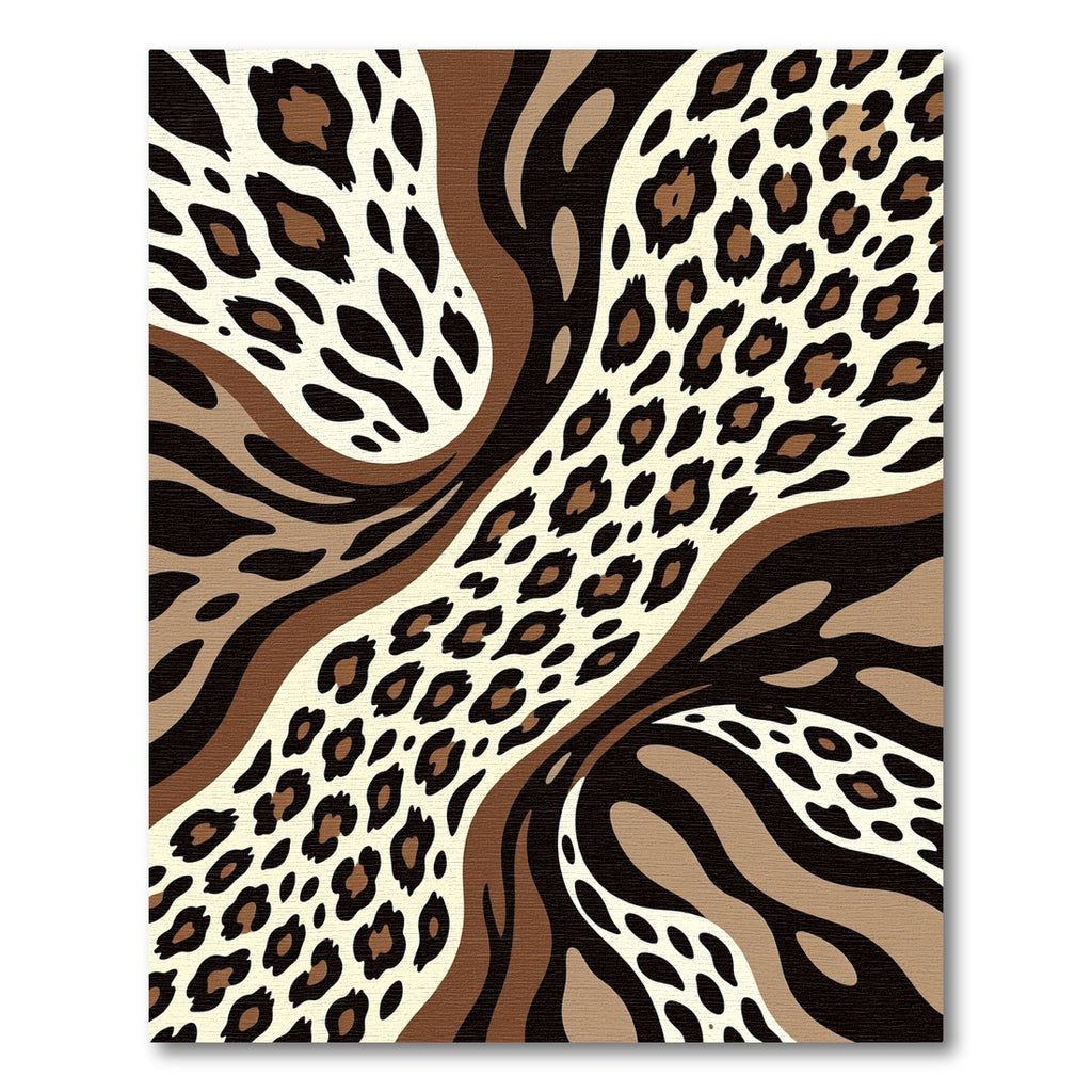 Bold Neutral Animal Stripe Leopard Rug