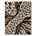 Bold Neutral Animal Stripe Leopard Rug