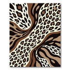 Bold Neutral Animal Stripe Leopard Rug