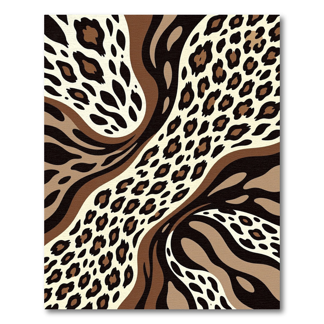 Bold Neutral Animal Stripe Leopard Rug