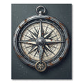 Antique Nautical Compass Bronze Ocean Illustration Rug