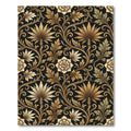 Ornate Black and Gold Floral Vines Rug