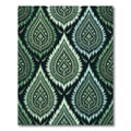 Emerald Green Vintage Ikat Floral Rug