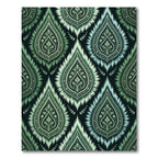 Emerald Green Vintage Ikat Floral Rug