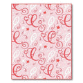 Whimsical Pink Alphabet Swirls Star Rug