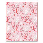 Whimsical Pink Alphabet Swirls Star Rug