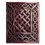 Ornate Woven Wood Interlace Square Rug