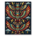 Vibrant Thunderbird Totem Lightning Art Rug