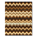 Earthy Chevron Geometric Bronze Abstract Rug